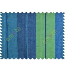 Aqua blue and green stripes main cotton curtain designs 